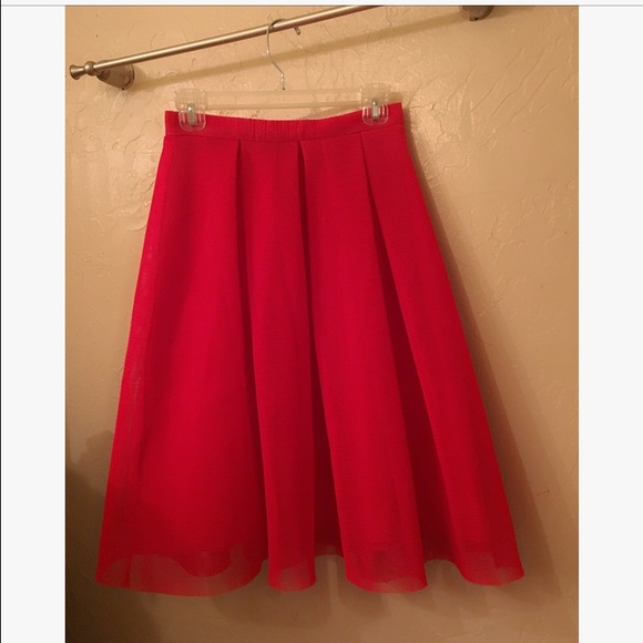 Red midi skirt
