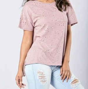 Always on the Road Tee- Lavender ( Fashion Nova )