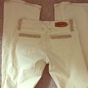 Allen B by Allen Schwartz off white bling jeans 28