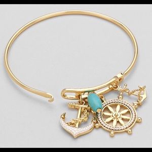 New Gold Anchor Nautical Hook Bracelet in Gold