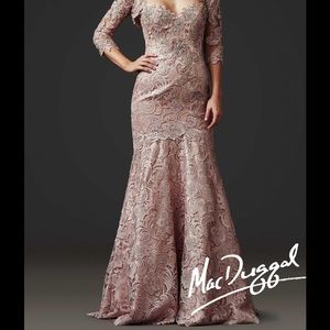 MacDuggal sweetheart cut lace dress