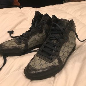 Gucci Hi-Top Sneakers (Canvas) Size 8.5 (7.5 Euro)
