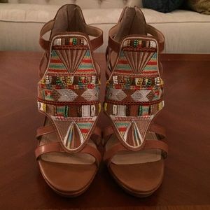 Embroidered BCBG heels