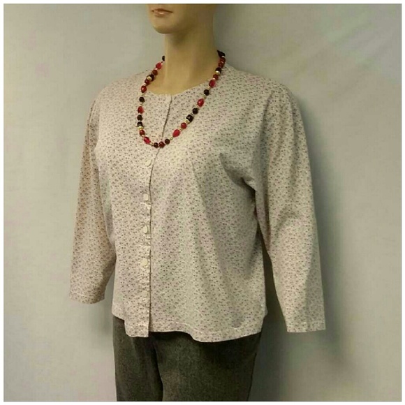 ELIZABETH LIZ CLAIBORNE *Plus* Floral Top, size 3X - Picture 2 of 7