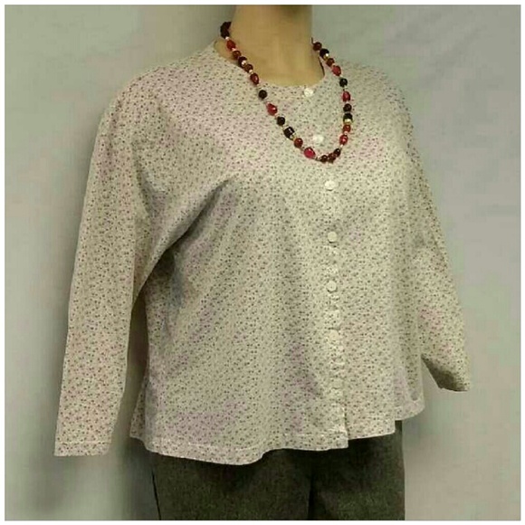 ELIZABETH LIZ CLAIBORNE *Plus* Floral Top, size 3X - Picture 4 of 7