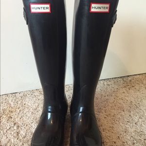 Hunter Women's Black Refined Gloss Rain Boot