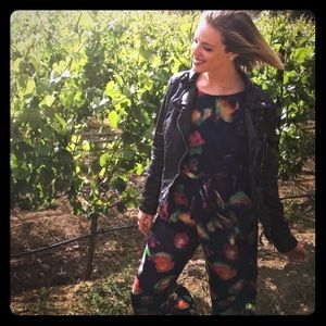 Tie waist wide leg jumpsuit