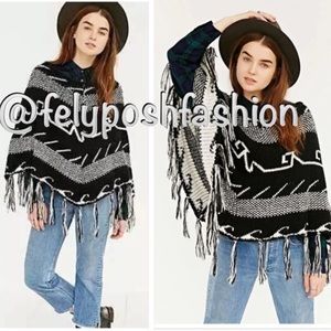 Urban Outfitters Ecote Aztec Fringe Poncho