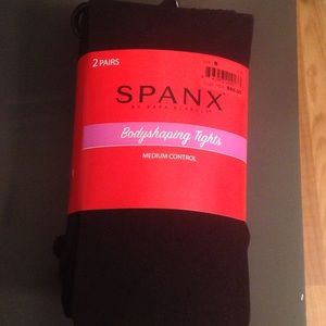2 Pairs of Spanx Shaping Tights Solid & Pattern