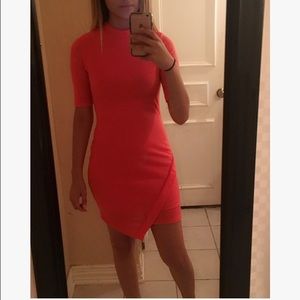 Coral pink mini dress