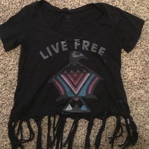 'Live Free' Element Crop Top/T Shirt