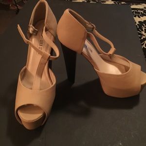 Nude Platform T-strap Heels Very Cute! 👀 - New