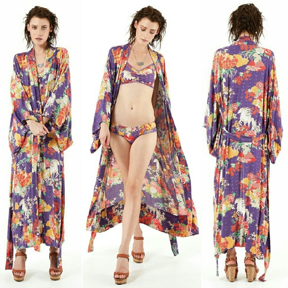 Spell The Gypsy Collective Intimates Sleepwear New Spell Designs Wild Horses Kimono Royal Gypsy Poshmark
