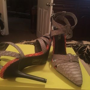 Grey and Orange Accented Heels - NEW