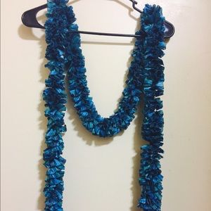 Sparkly Blue Ruffled Scarf