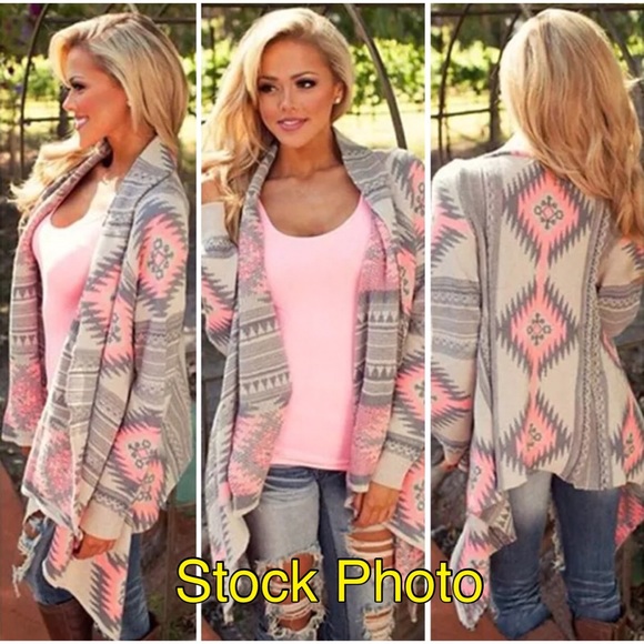 NWOT waterfall cardigan Aztec design