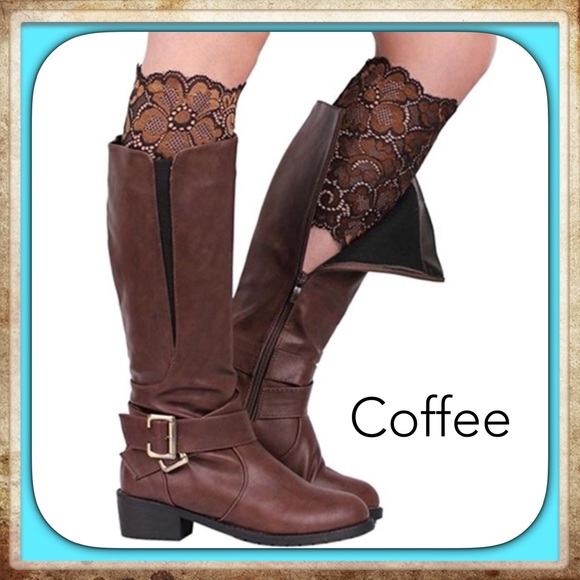Stretchy Lace Flowers Boot Cuffs Soft Laced Boot - Picture 3 of 3