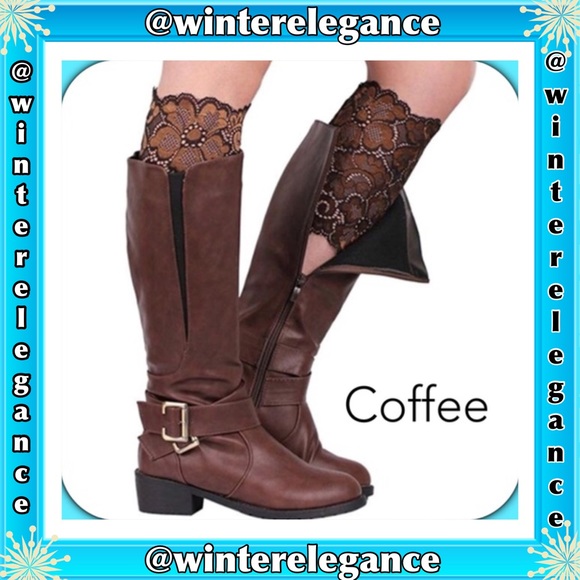 Stretchy Lace Flowers Boot Cuffs Soft Laced Boot - Picture 2 of 3