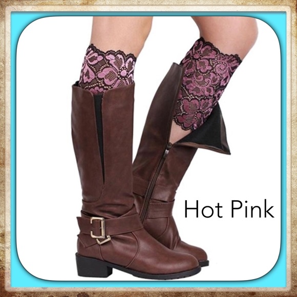 Stretchy Lace Flowers Boot Cuffs Soft Laced Boot - Picture 3 of 3