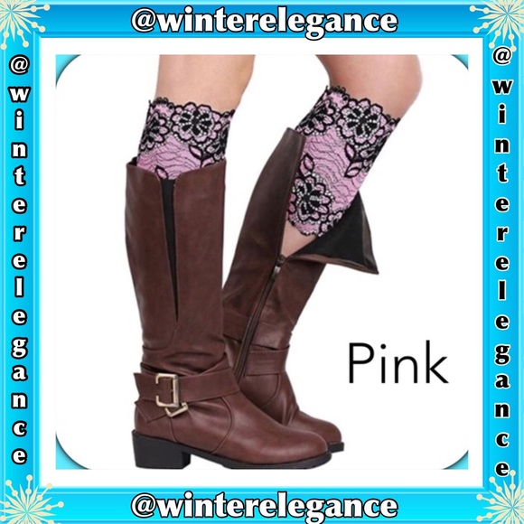 Stretchy Lace Flowers Boot Cuffs Soft Laced Boot - Picture 2 of 3