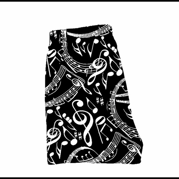 Buttery Soft Music Notes Leggings Treble Clef OS - Picture 3 of 3