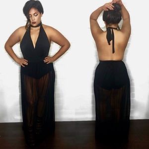 NWOT Sexy Halter Sheer Dress