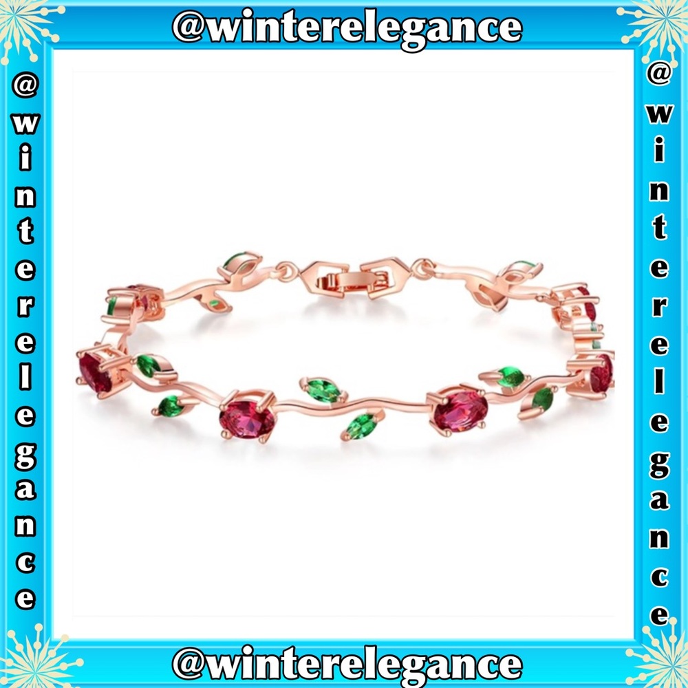 18K Rose Gold Leaf Chain & Link Bracelet - Picture 4 of 4