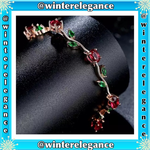 18K Rose Gold Leaf Chain & Link Bracelet - Picture 3 of 4