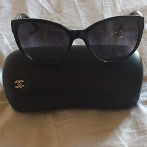 Authentic chanel black butterfly chain sunglasses