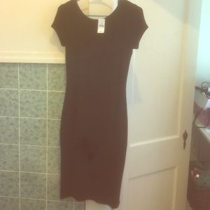 Fitted black maxi dress