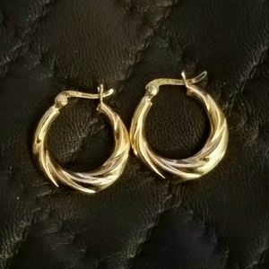 MACY'S- 24kt Gold over 925 Sterling- Hoops- NEW