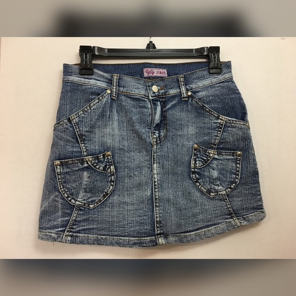 Denim mini-skirt