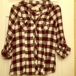 Black and white fleece button up