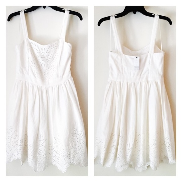 ⬇️73% OFF! Joie Eyelet Fit & Flare White Dress - Picture 2 of 3