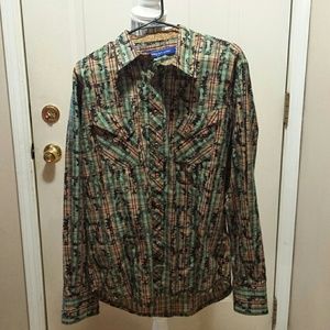 George Roth button down long sleeve dress shirt