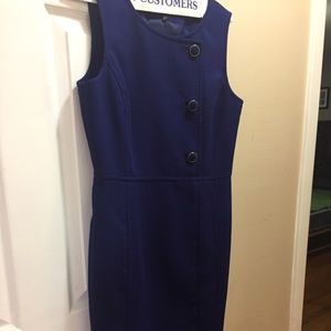 Talbots blue sleeveless dress.