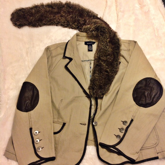 NWOT DENIM & Co. Jacket w/ removable fur collar 3X - Picture 3 of 4