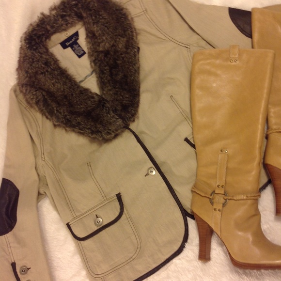 NWOT DENIM & Co. Jacket w/ removable fur collar 3X - Picture 1 of 4