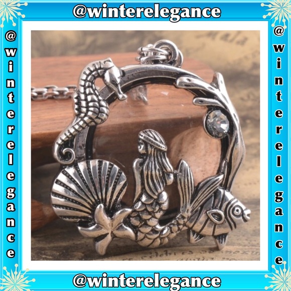 Magnifier Pendant Mermaid Necklace Antique Silver - Picture 2 of 2
