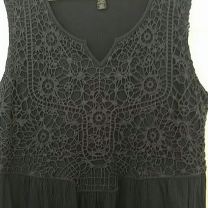 Navy Blue Crochet Top Tank