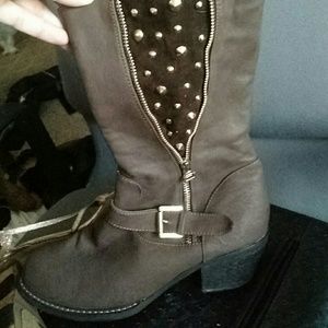 Vegan leather Motorcycle Boots! Like new!