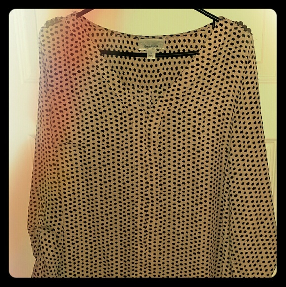 Tan and black blouse