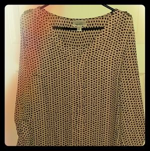 Tan and black blouse