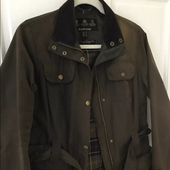 Women's Barbour olive utility wax jacket us sz6