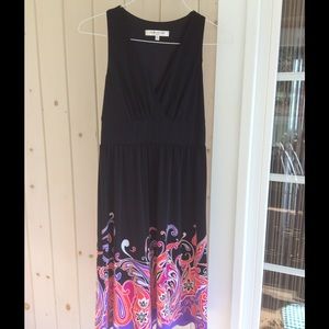 Evan Picone black and floral dress size 6