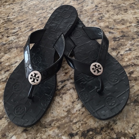 Tori Burch Black Patent Thoras