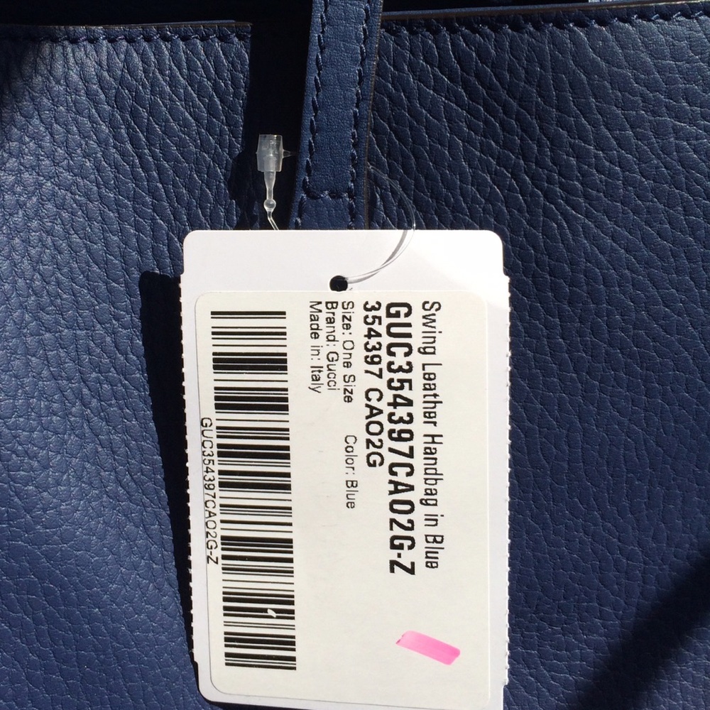 Gucci Leather Swing Tote in Blue -🎉2X HOST PICK🎉 NEW- - Picture 6 of 8