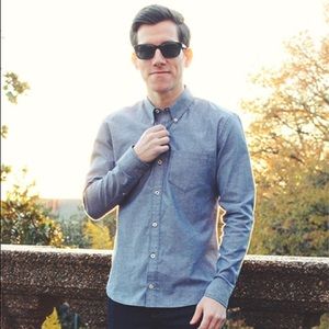 Taylor stitch blue jean shirt