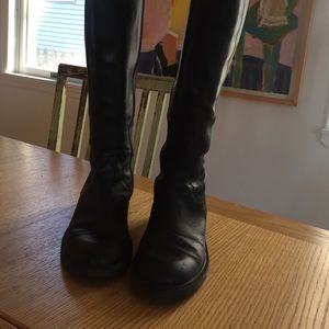 Jcrew black leather tall boots