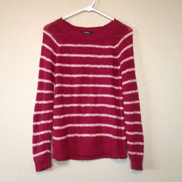 Forever 21 Sweaters - Forever 21 Red and White Striped Sweater